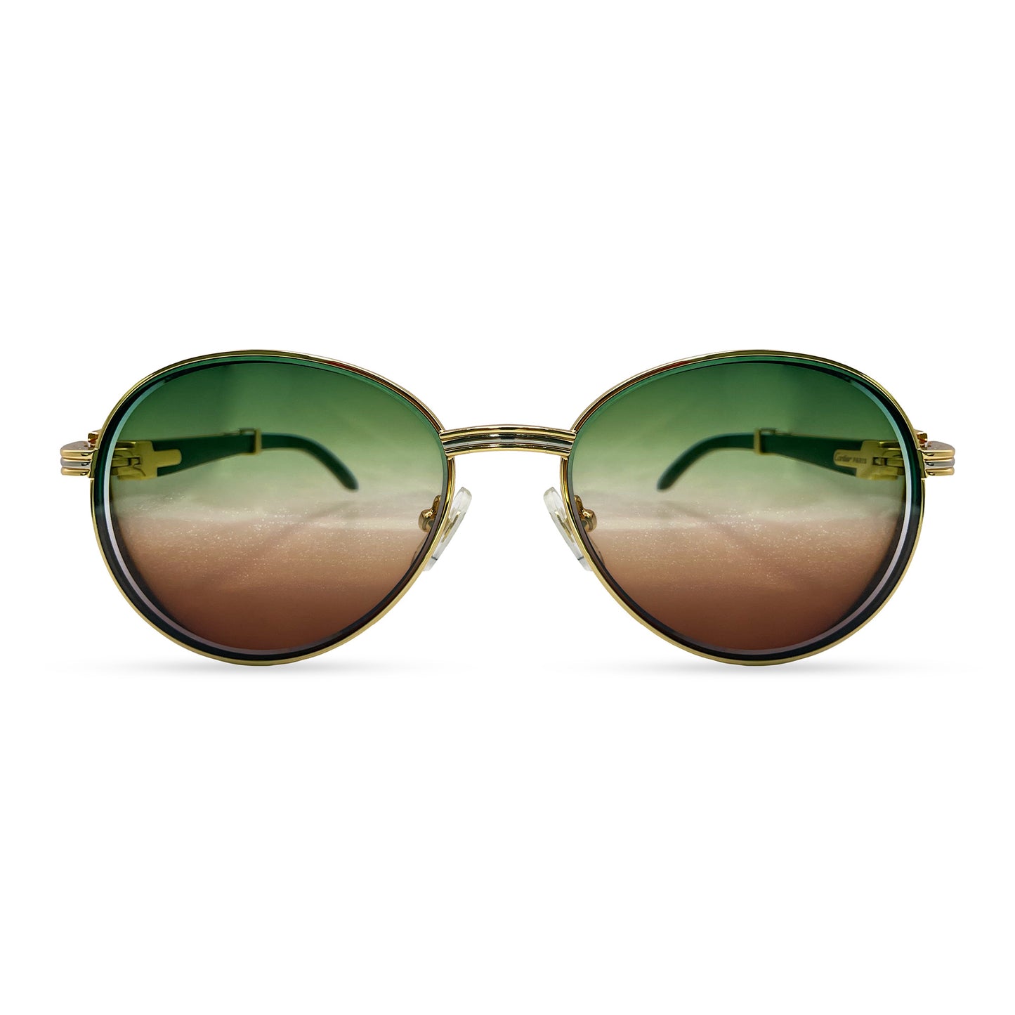 Bagatelle - Gold Green Woods w/ Green to Brown Fade Lenses