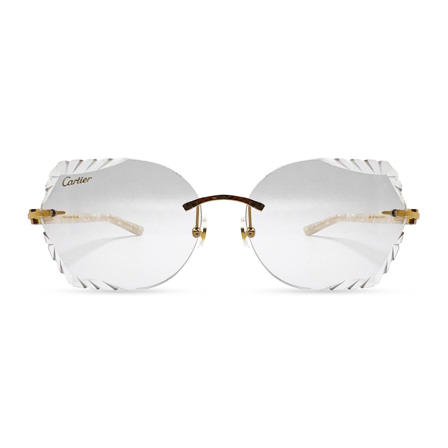 Small C - Gold White Marbles w/ Clear Butterfly Transition Lenses