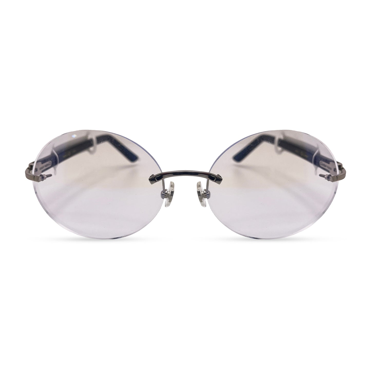 Small C - Silver Black Marbles w/ Clear Oval Lenses