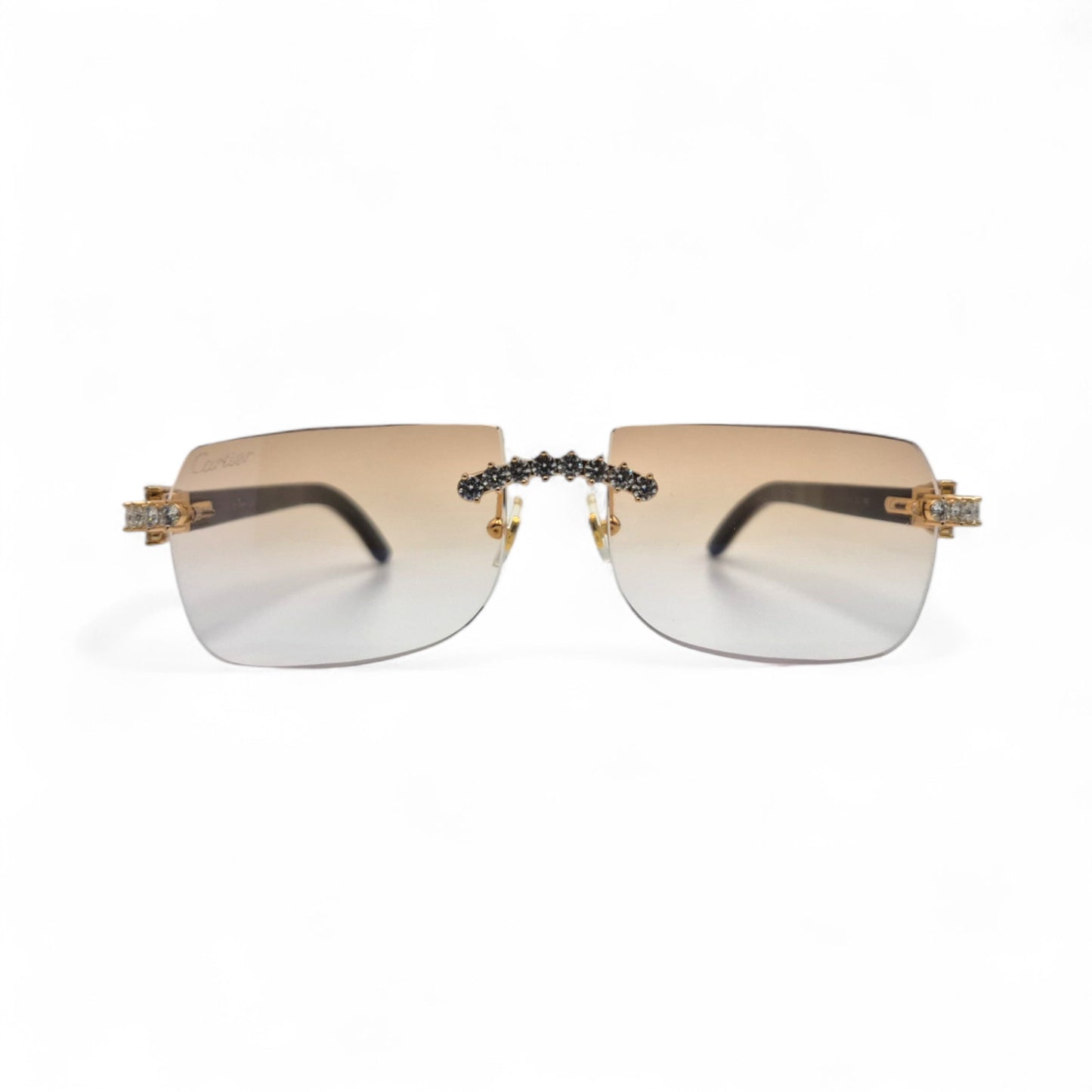 C Decor Buffs (Iced - VVS Genuine) - White Genuine Horn Sunglasses - Genuine Diamonds Prong Set (2020s)