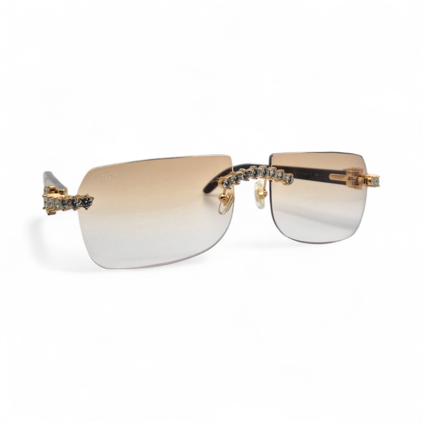 C Decor Buffs (Iced - VVS Genuine) - White Genuine Horn Sunglasses - Genuine Diamonds Prong Set (2020s)