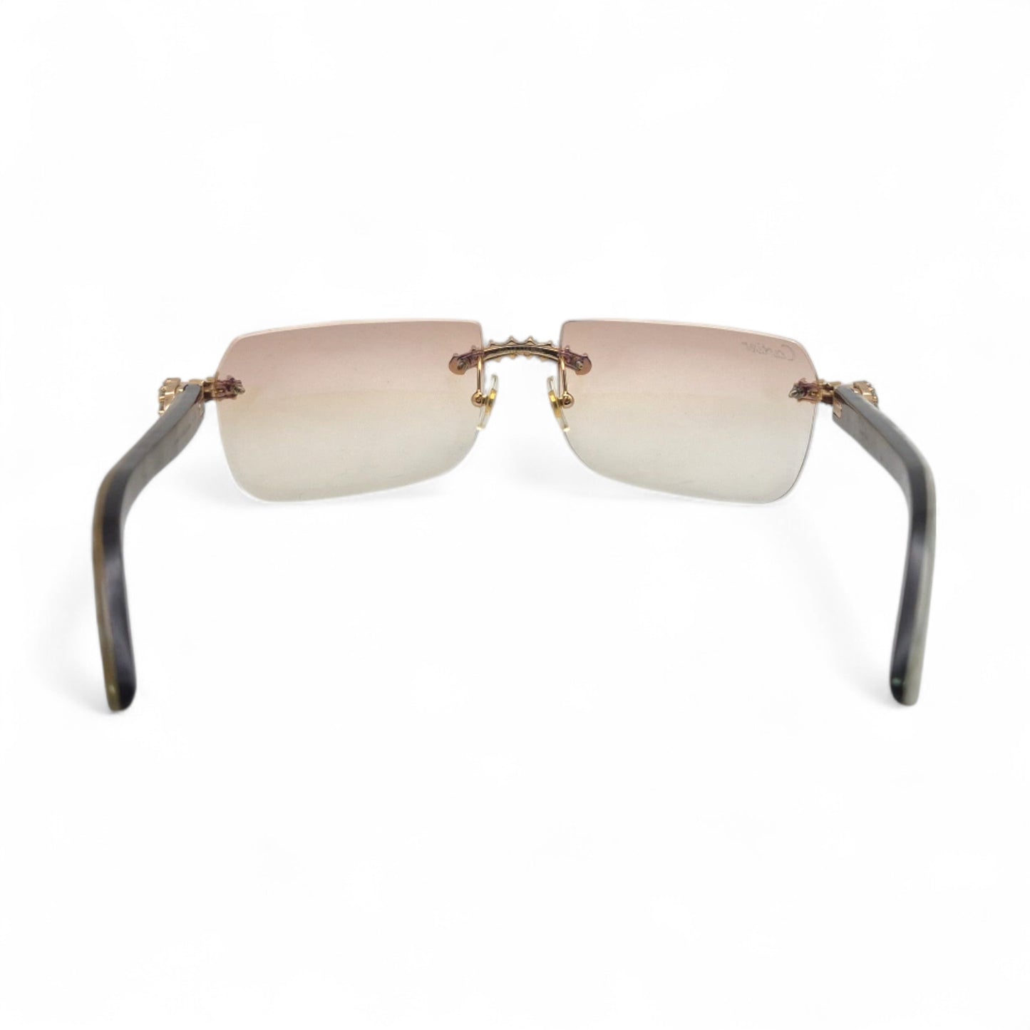 C Decor Buffs (Iced - CZ) - Gold White Genuine Horn Sunglasses - Diamonds Sets (2010s)