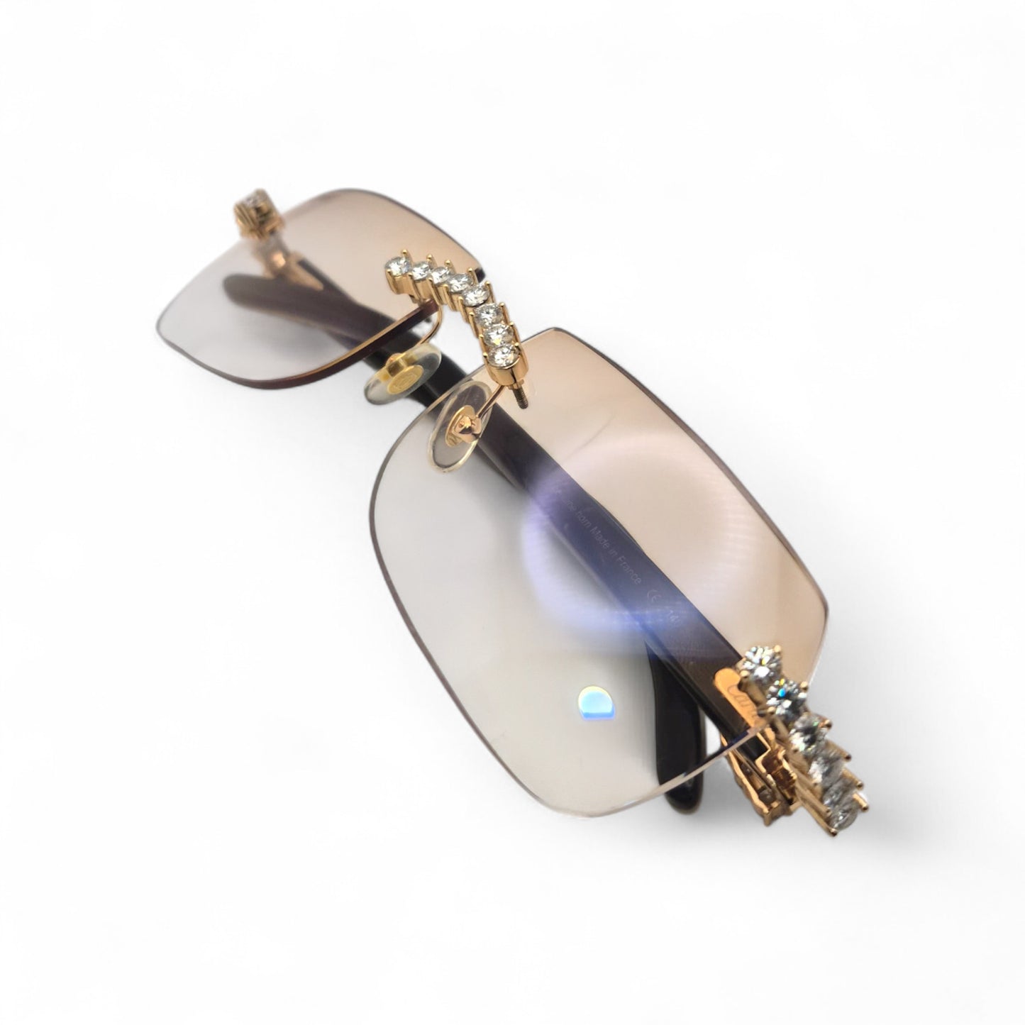 C Decor Buffs (Iced - CZ) - Gold White Genuine Horn Sunglasses - Diamonds Sets (2010s)