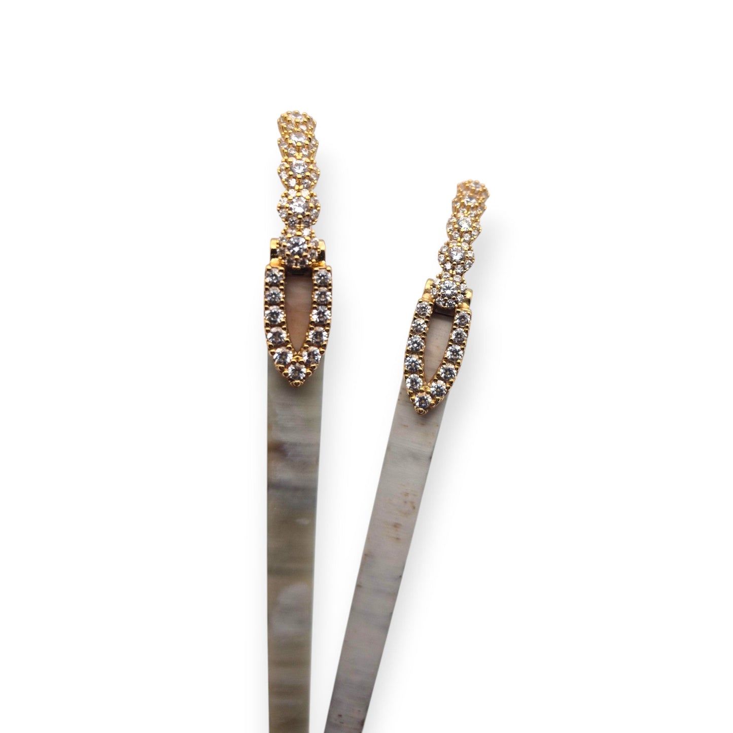 C Decor Temples - White Buffs w/ Swirls - Gold Diamonds Flower Hinges