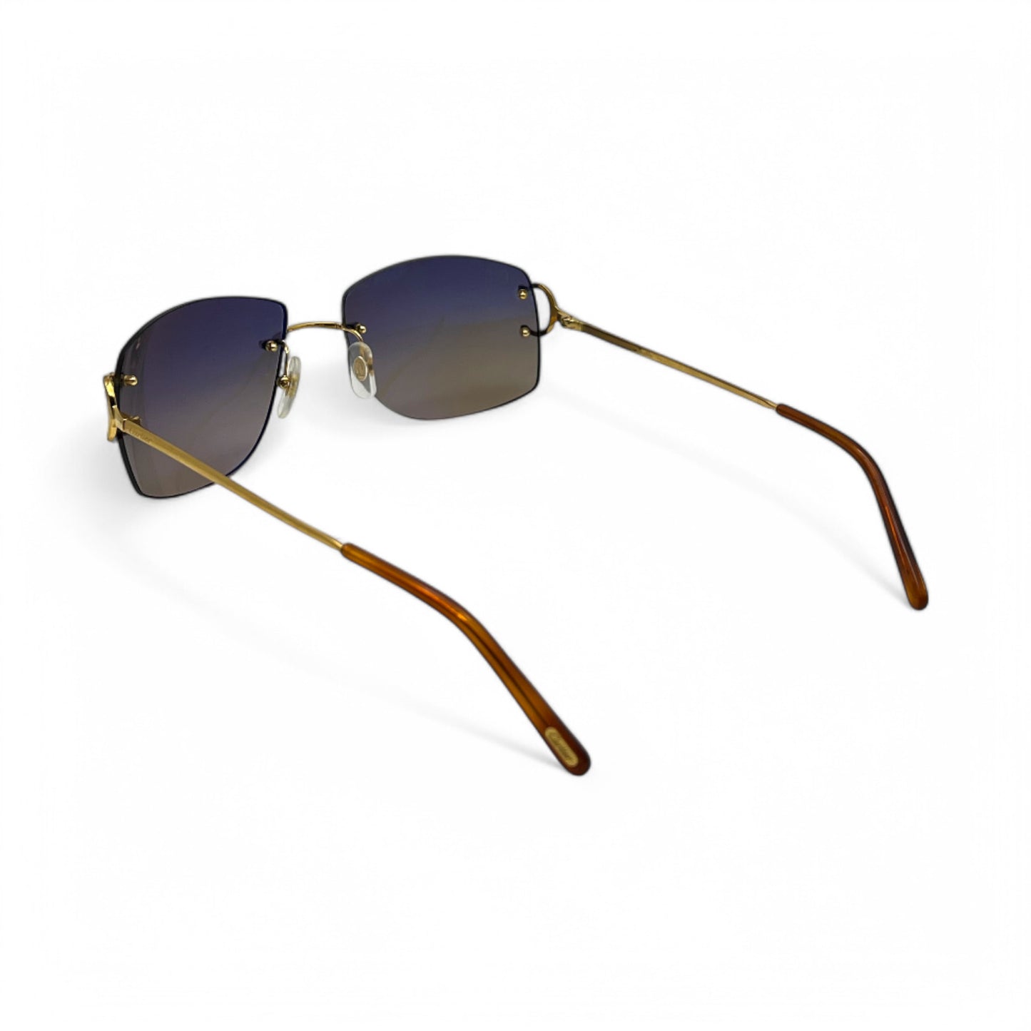 Cartier Big C - Gold Wires w/ Dark Gray & Tan Lenses - Authentic