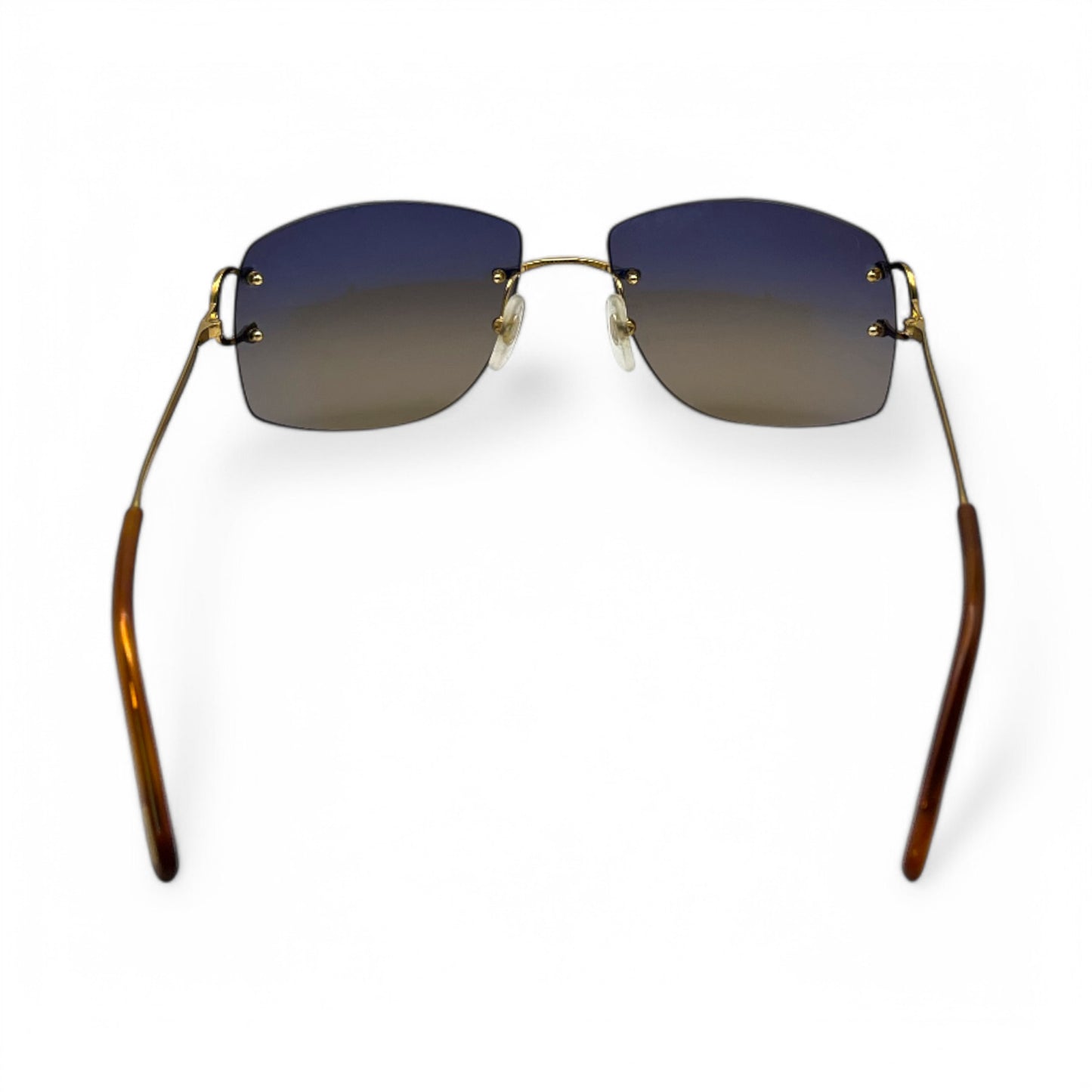 Cartier Big C - Gold Wires w/ Dark Gray & Tan Lenses - Authentic
