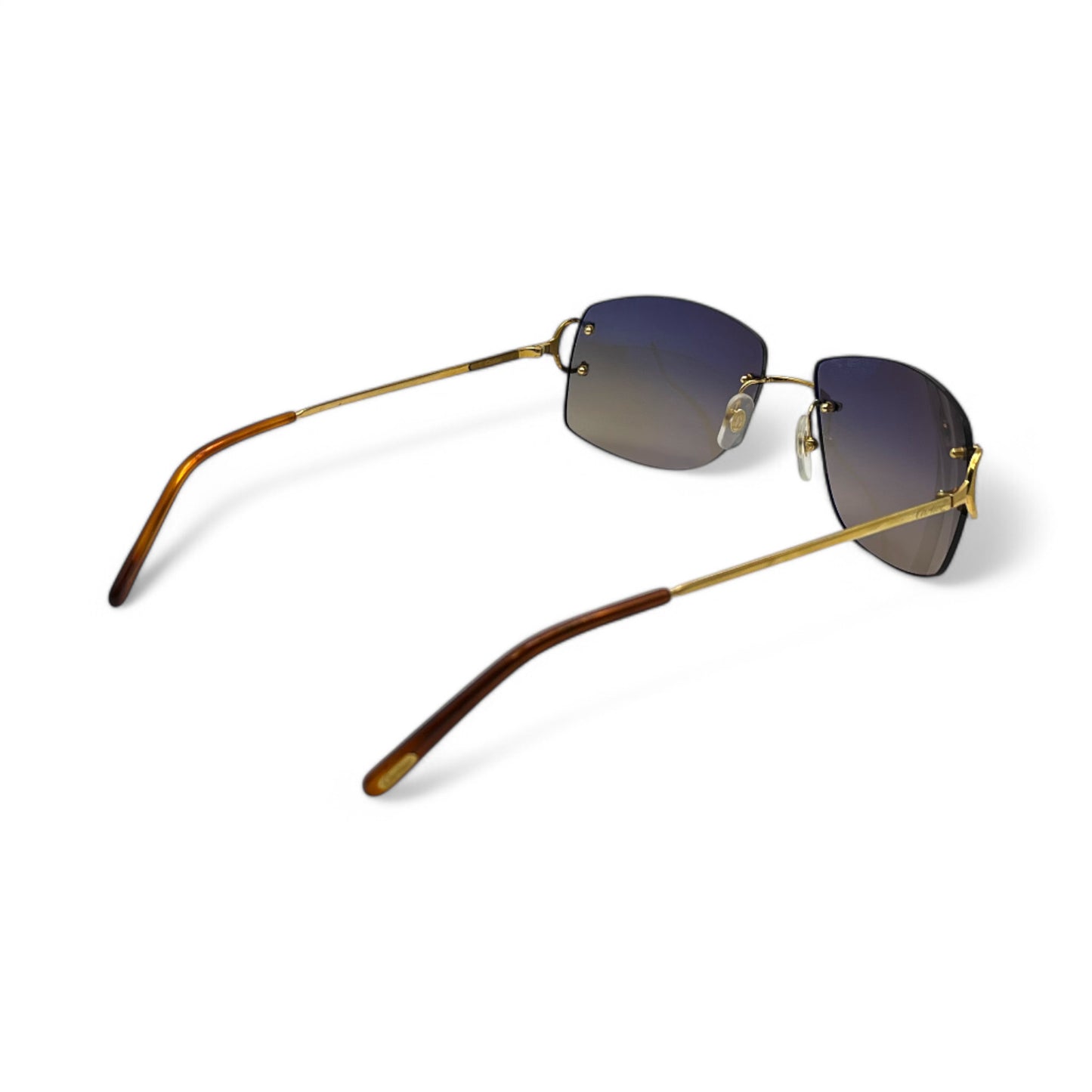 Cartier Big C - Gold Wires w/ Dark Gray & Tan Lenses - Authentic