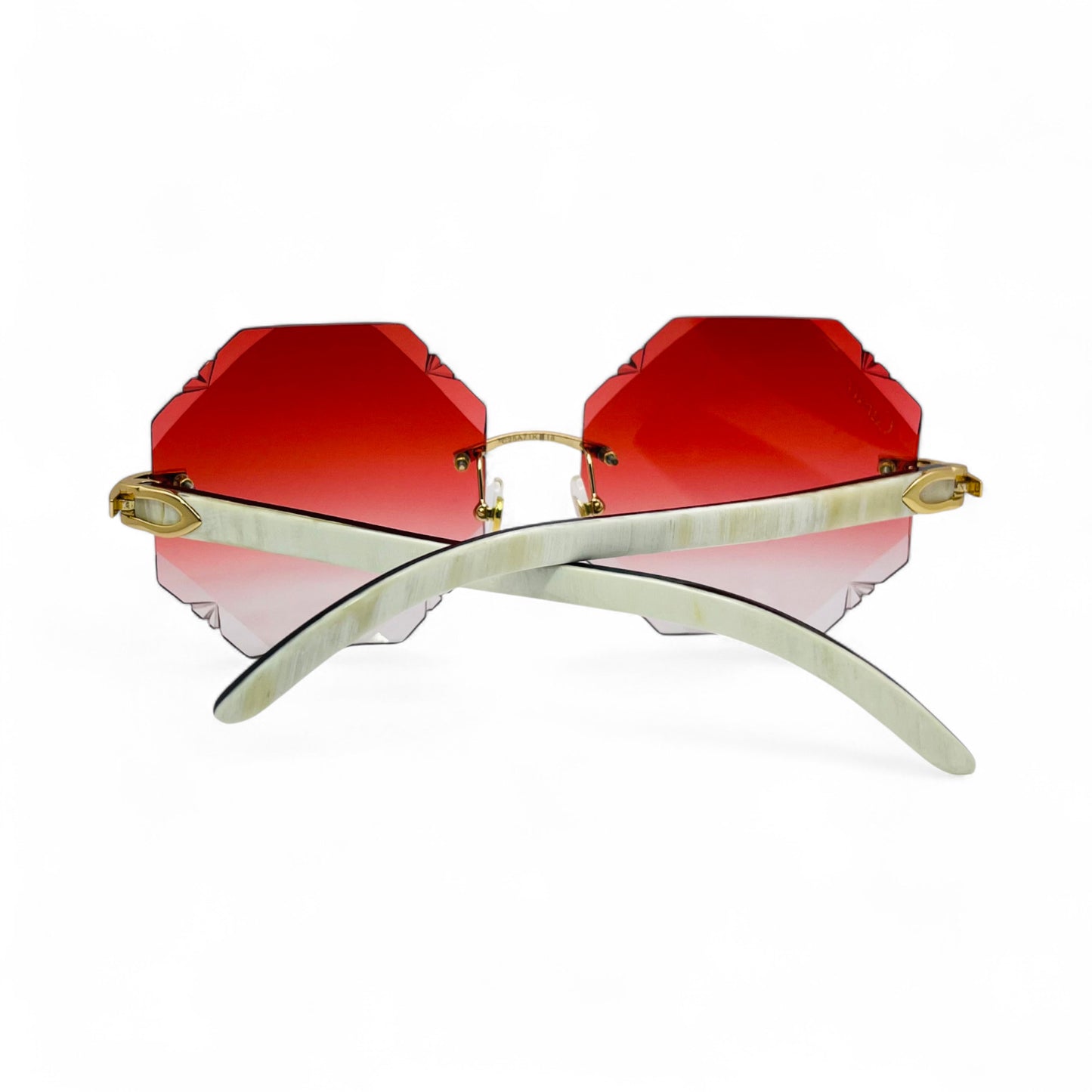 C Decor Buffs (Diamond Cut) - Silver White Genuine Horn Sunglasses (2020s)