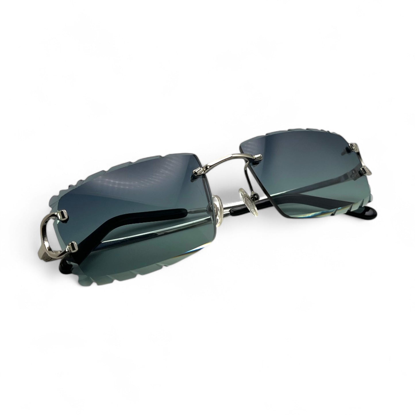 Big C Decor (Diamond Cut) - Silver Wires Sunglasses w/ Custom Lenses (2020s)