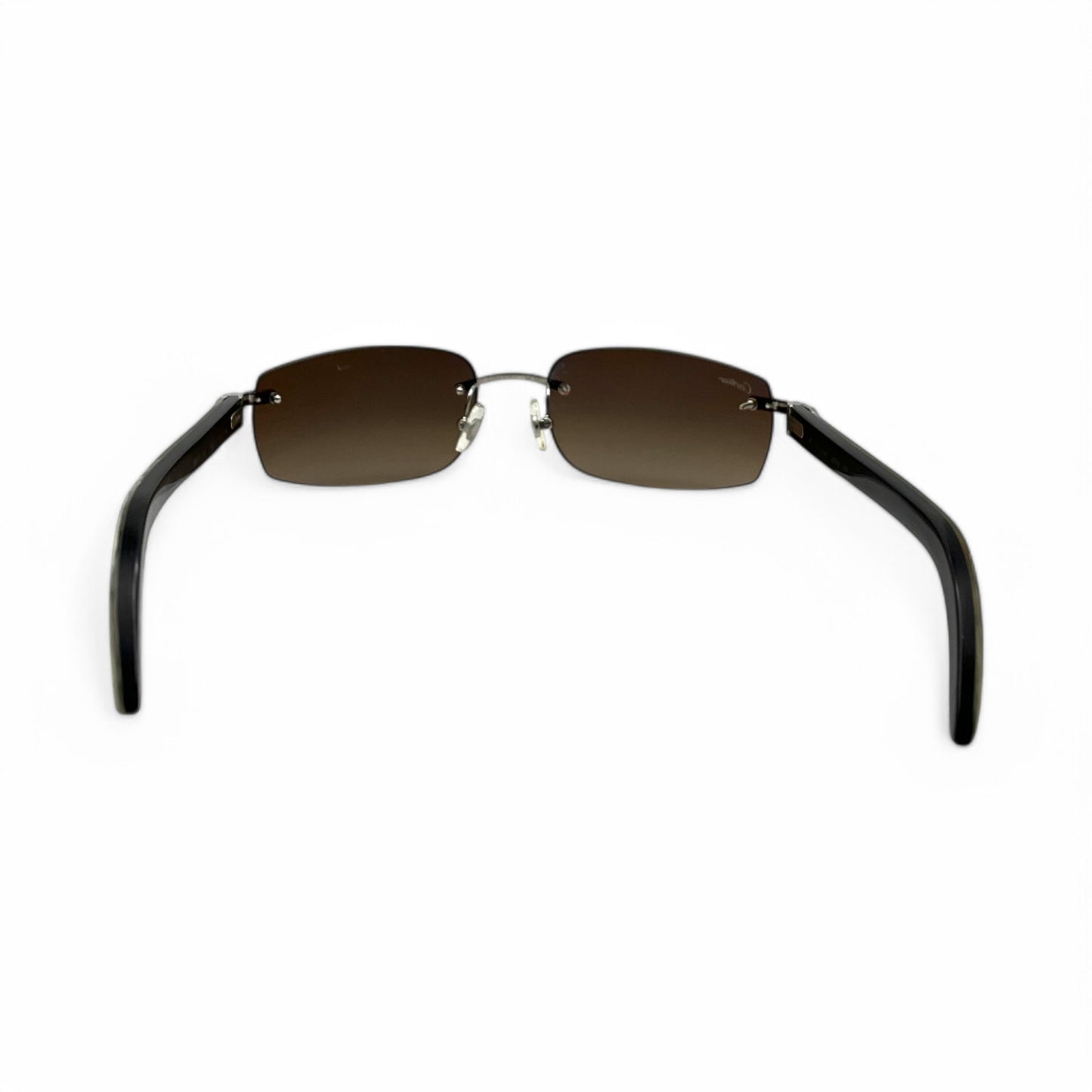 (2010s) Cartier CT0046S - C Decor White Horn/Woods w/ Dark Brown Lenses - Authentic Sunglasses
