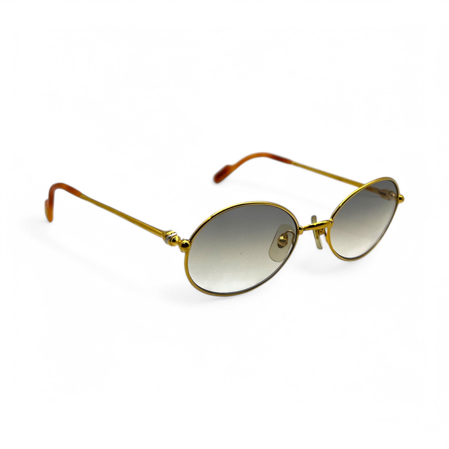 Cartier - Gold Wires w/ Gray Oval Lenses - Authentic