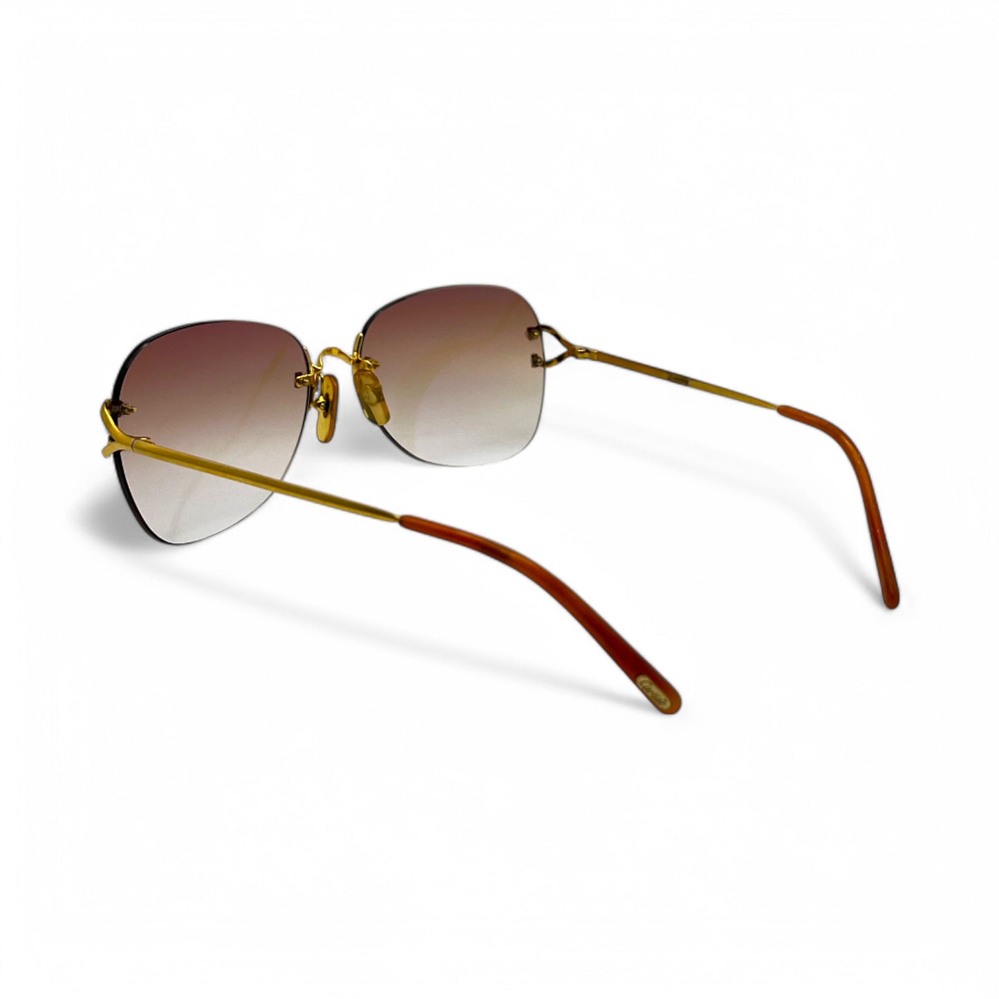 Cartier Signature C - Gold Wires w/ Hennessy Brown Faded Lenses - Authentic