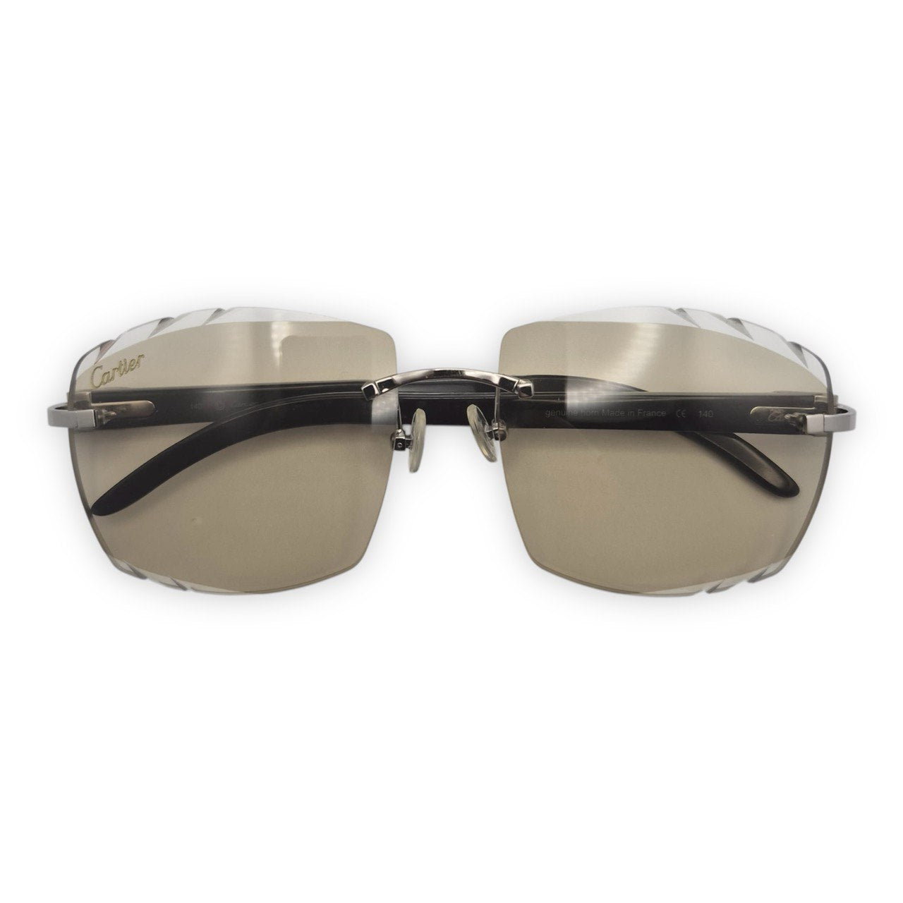 C Decor - Silver White Buffs Eyeglasses w/ Transition Brown Lenses
