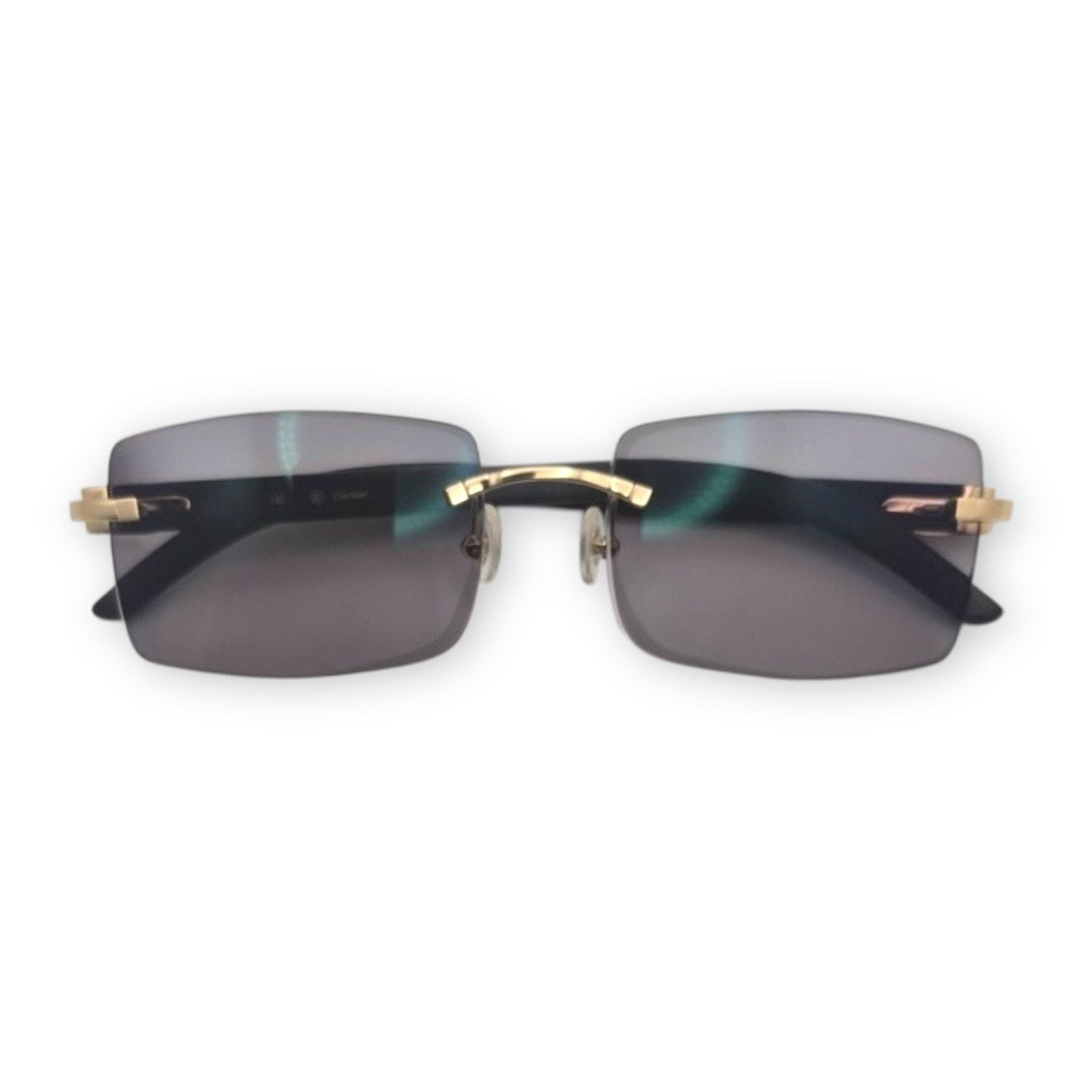 C Decor - Gold Matted Black Woods Eyeglasses w/ Transition Gray Lenses
