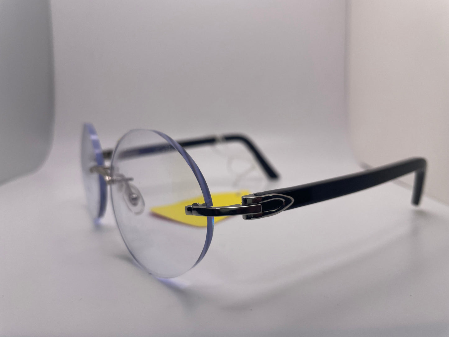 Cartier Small C Décor - Silver w/ Black Acetate Marbles - Luxury Optical