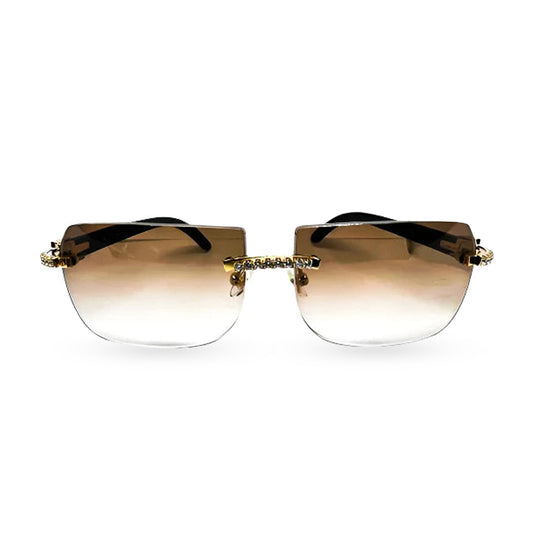 Gold Black Buffs w/ Light Brown Faded Lenses - Diamond Set