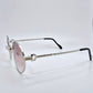 Silver Wires w/ Brown Oval Lenses - Diamonds Prong Bridge