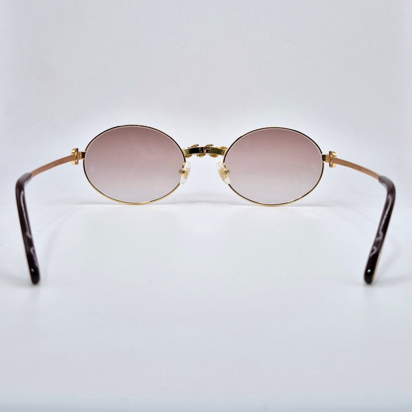 Gold Wires w/ Brown Oval Lenses - Genuine Diamonds X-Link Bridge