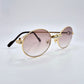 Gold Wires w/ Brown Oval Lenses - Genuine Diamonds X-Link Bridge