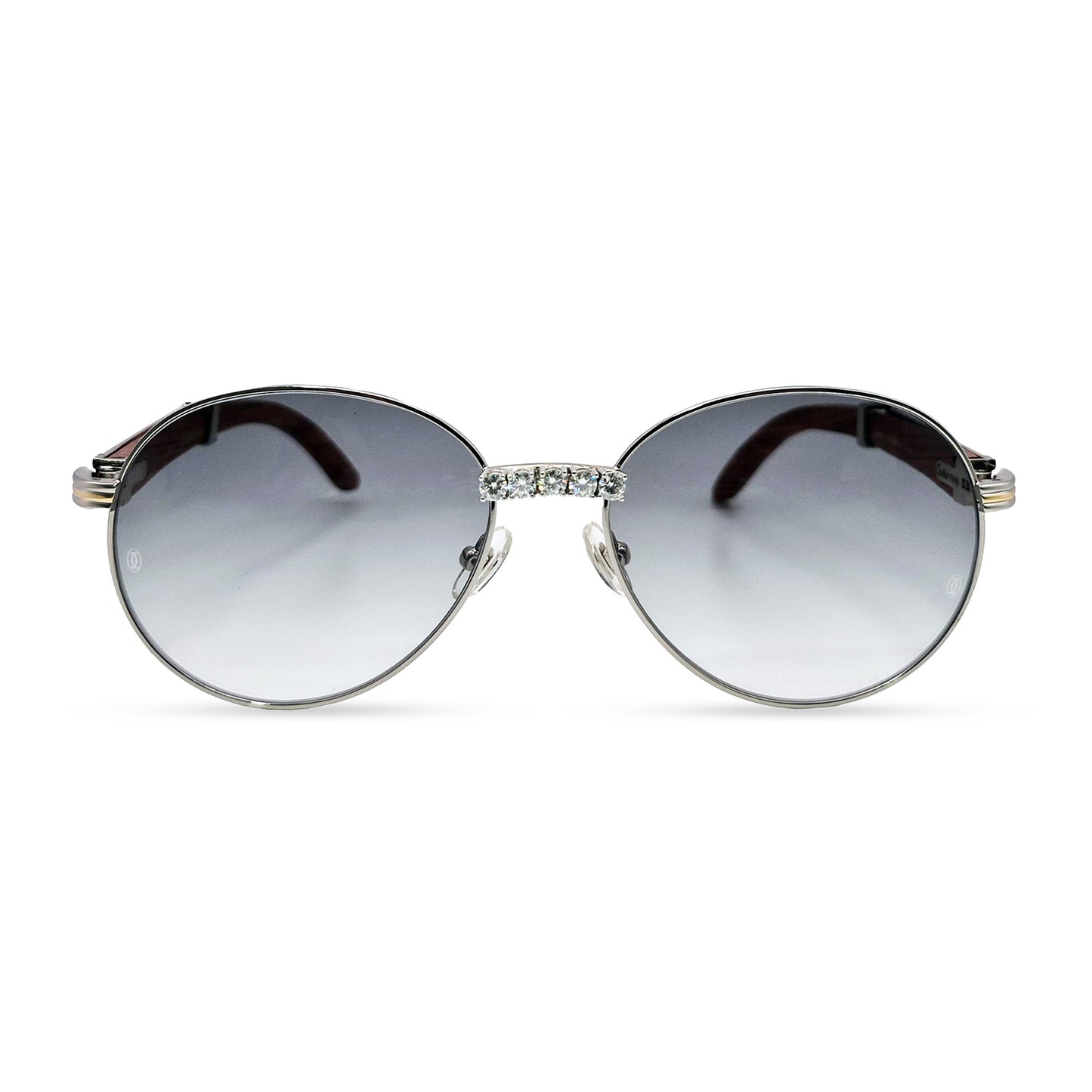 Bagatelle - Silver Woods w/ Smoke Gray Lenses - Diamonds Prong Bridge