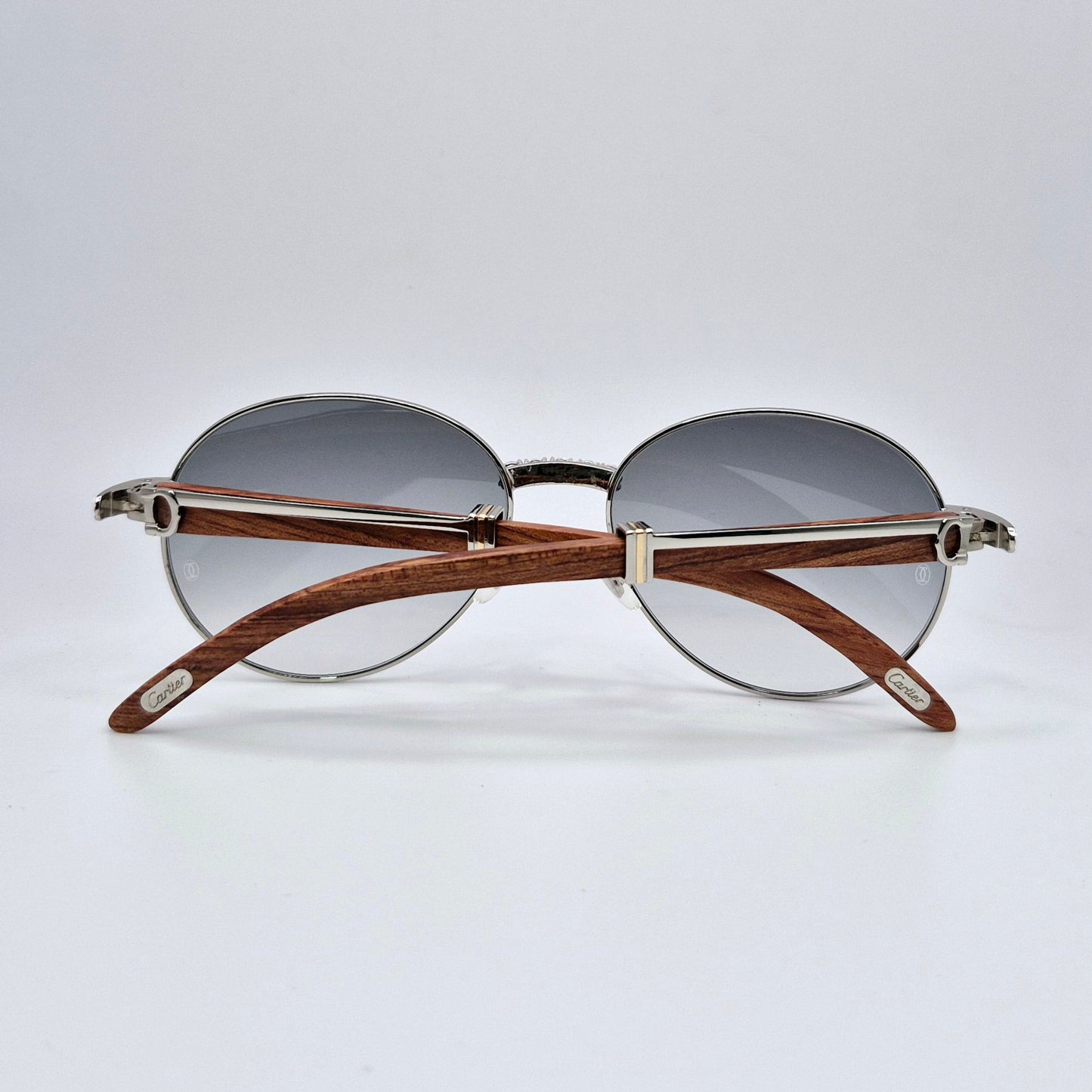 Bagatelle - Silver Woods w/ Smoke Gray Lenses - Diamonds Prong Bridge