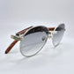 Bagatelle - Silver Woods w/ Smoke Gray Lenses - Diamonds Prong Bridge