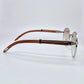 Bagatelle - Silver Woods w/ Light Brown Lenses - Diamonds Prong Bridge