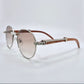 Bagatelle - Silver Woods w/ Light Brown Lenses - Diamonds Prong Set