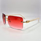 C Decor "KC Chiefs" - Gold White Marbles w/ Red Square Lenses