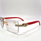 C Decor "KC Chiefs" - Gold Red Woods w/ Clear Lenses - Diamond Channel Set