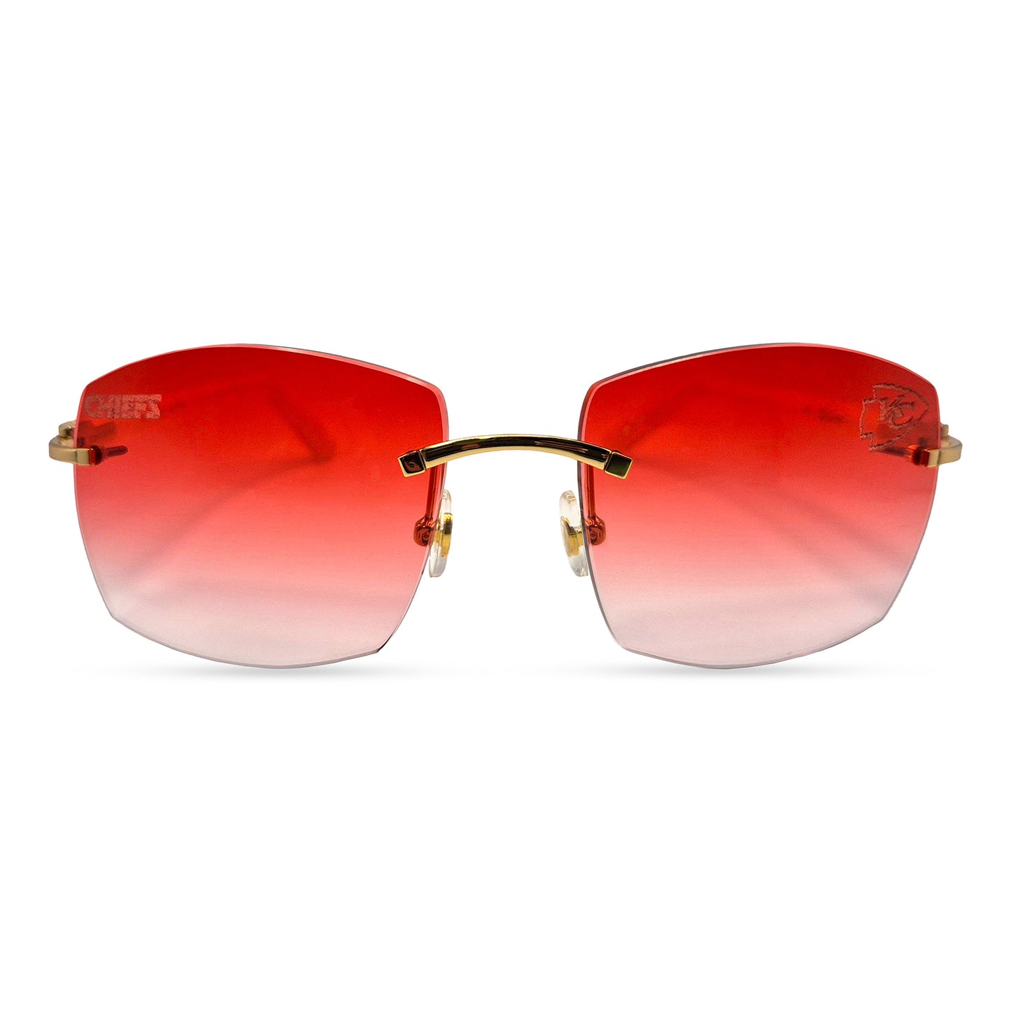 C Decor "KC Chiefs" - Gold White Marbles w/ Red Mykonos Lenses