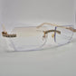 C Decor - Gold White Marbles w/ Clear Lenses - Diamonds Prong Set