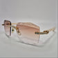 C Decor - Gold White Marbles w/ Light Hennessy Brown Lenses - Diamonds Prong Set