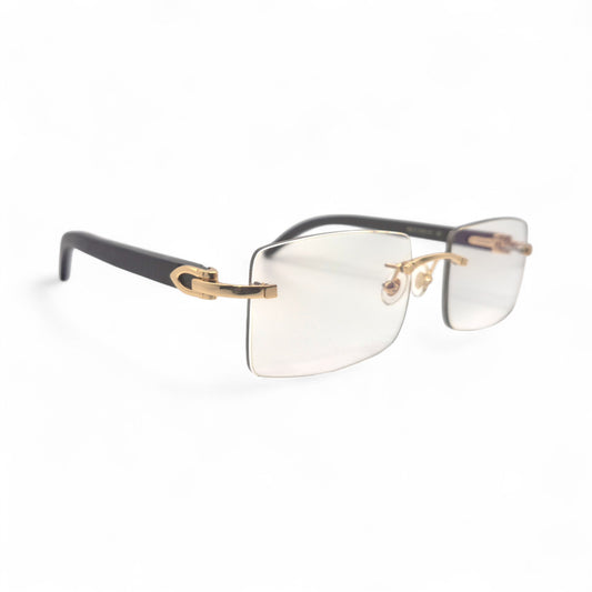 C Decor - Gold Matted Black Woods Eyeglasses w/ Transition Gray Lenses