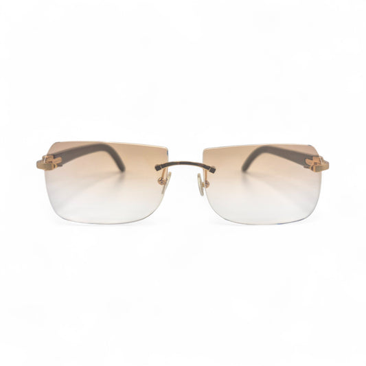 C Decor - Gold White Buffs Sunglasses w/ Light Brown Lenses (2020s)