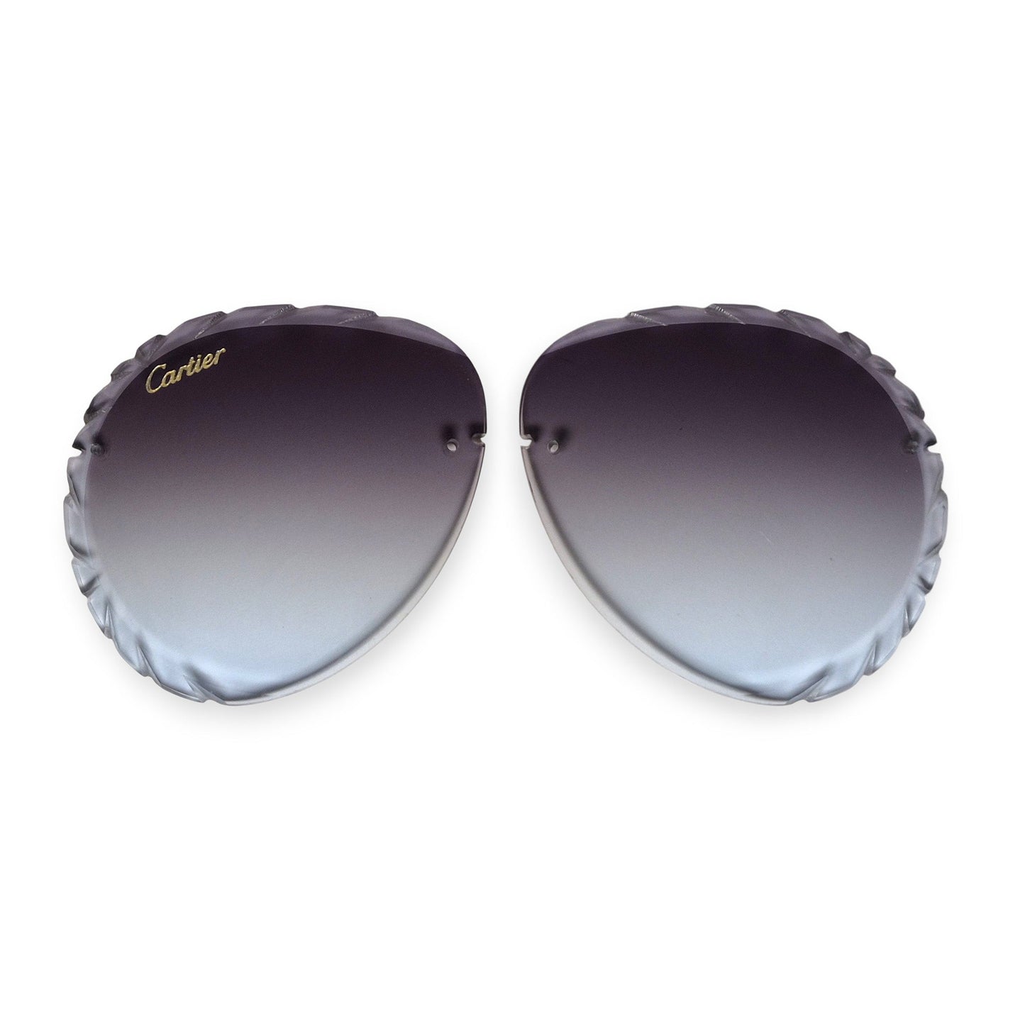Custom Aviator Lenses (60) - Gray Gradient (Diamond Cut) - Luxury Optical