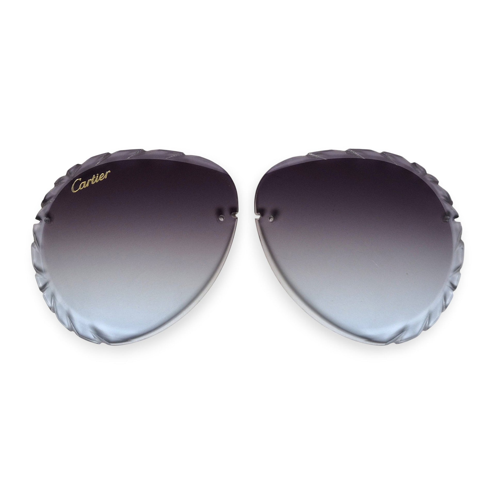 Custom Aviator Lenses (60) - Gray Gradient (Diamond Cut) - Luxury Optical