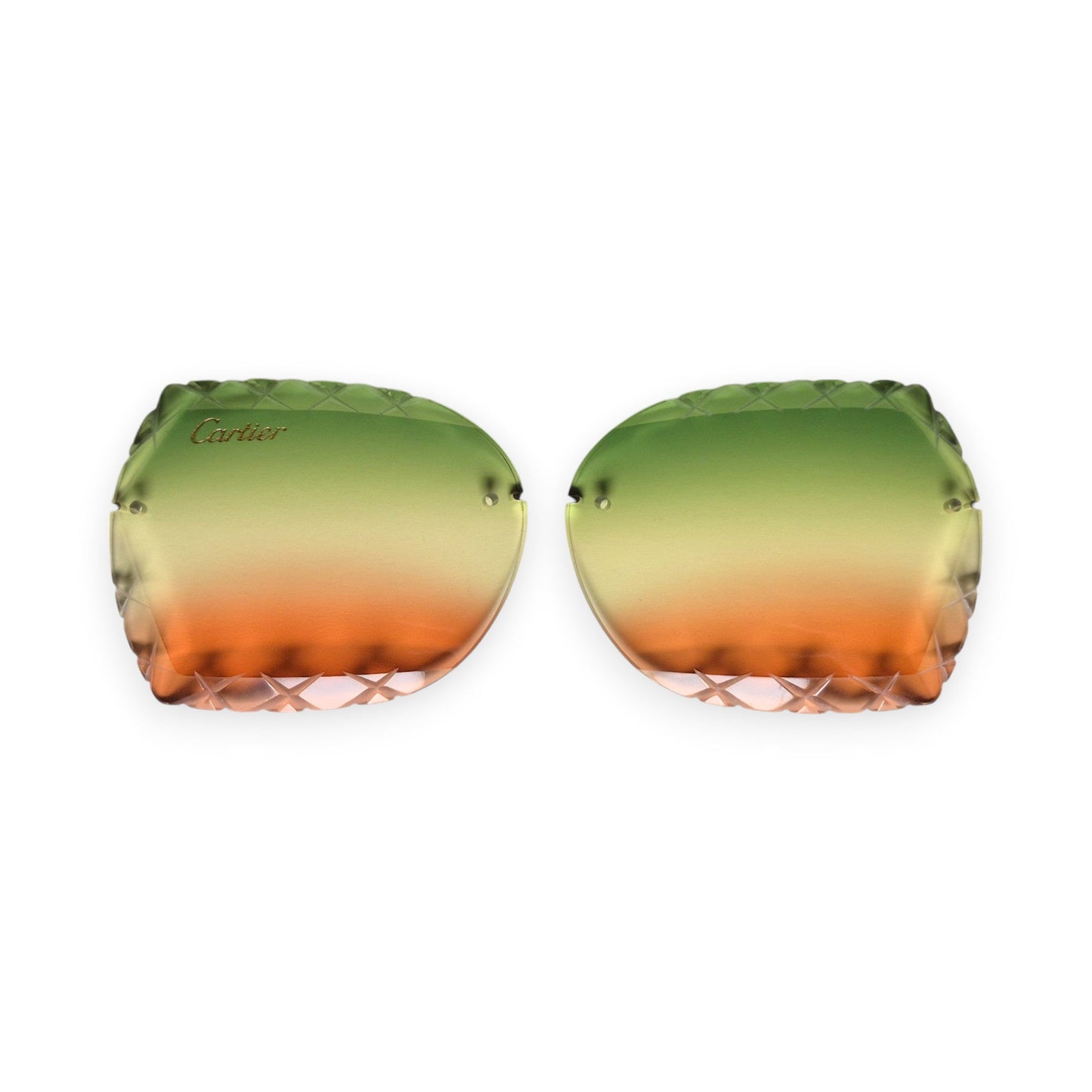 Butterfly Lenses (59) - Green to Yellow to Orange Gradient (Diamond Cut) - Luxury Optical