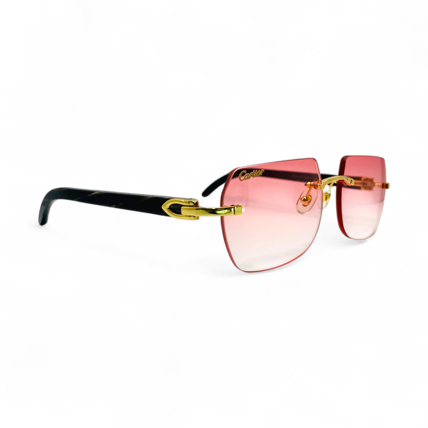 C Decor Buffs - Gold Black Genuine Horn Sunglasses (2010s)
