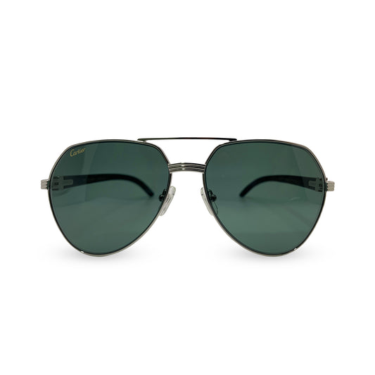 2023 Santos Aviators - Silver Marbles w/ Dark Green Faded Lenses