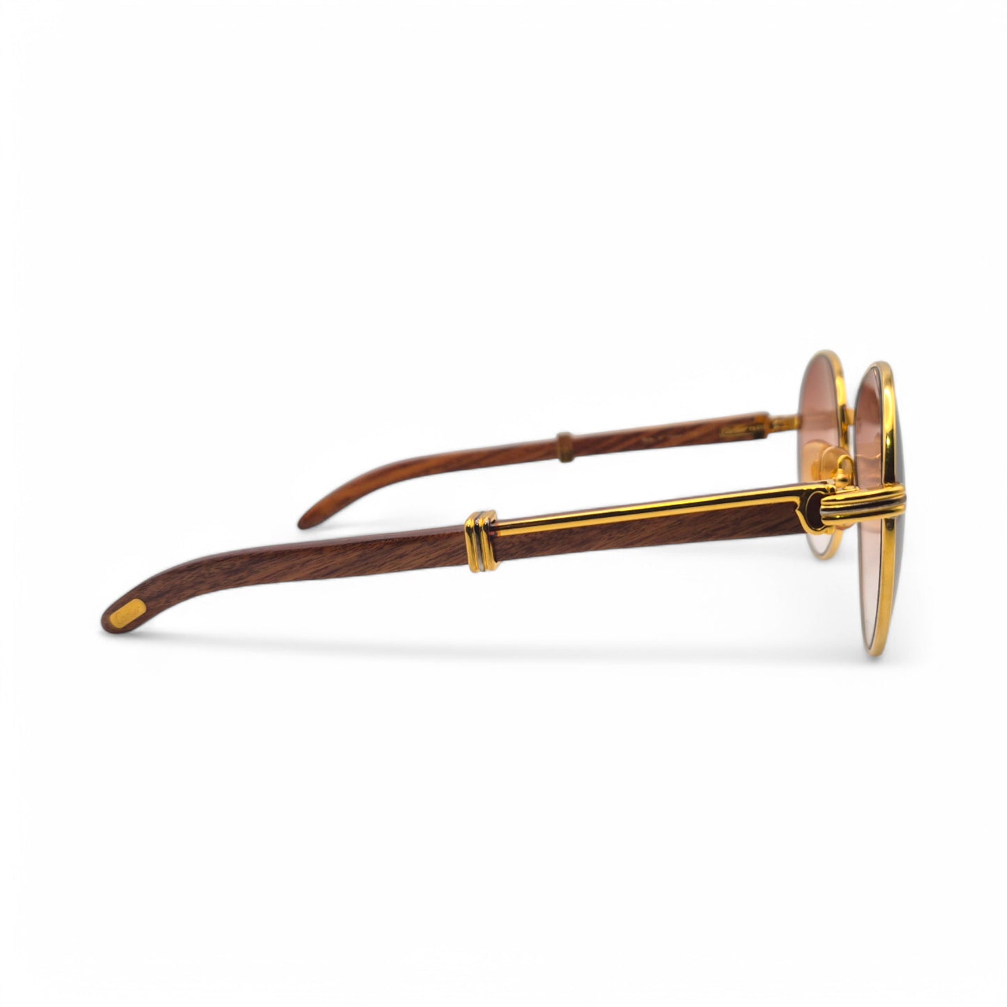 Cartier Bagatelle - Gold Woods w/ Hennessy Brown Lenses - Authentic (90s)