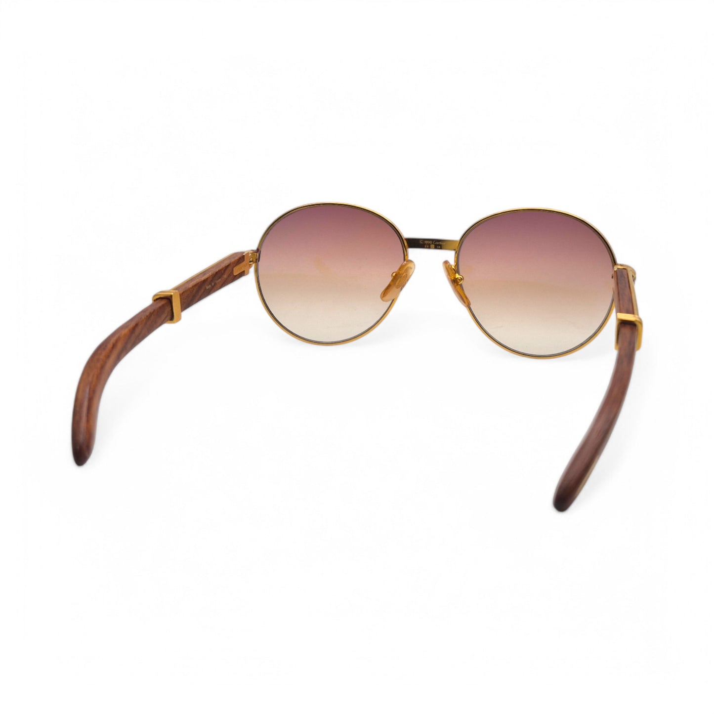 Cartier Bagatelle - Gold Woods w/ Hennessy Brown Lenses - Authentic (90s)