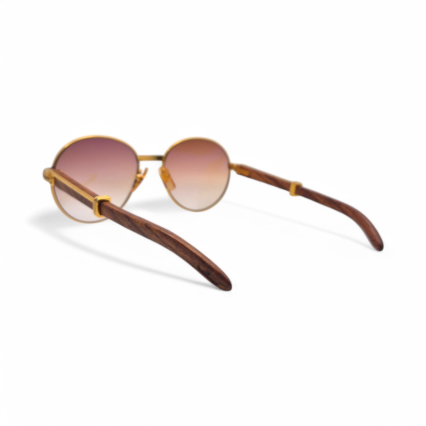 Cartier Bagatelle - Gold Woods w/ Hennessy Brown Lenses - Authentic (90s)