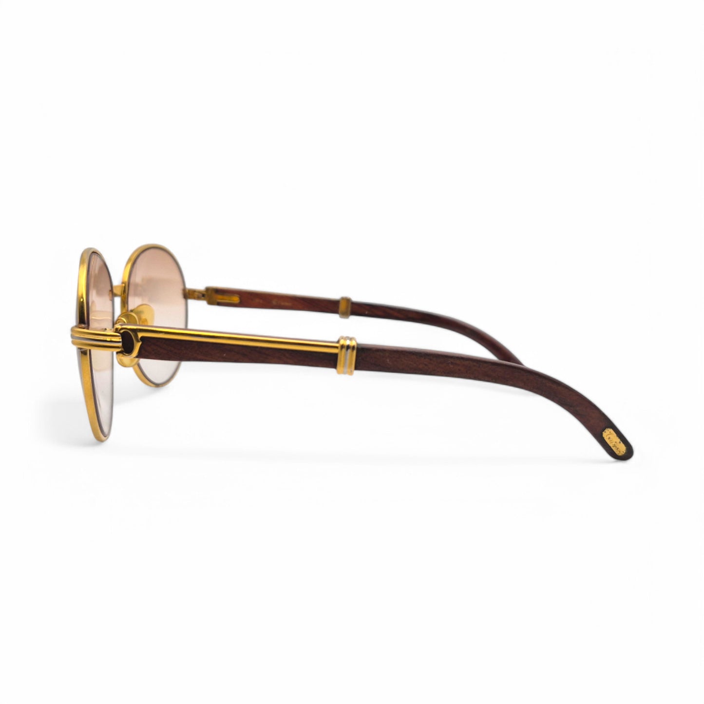 Cartier Bagatelle - Gold Woods w/ Hennessy Brown Lenses - Authentic (90s)