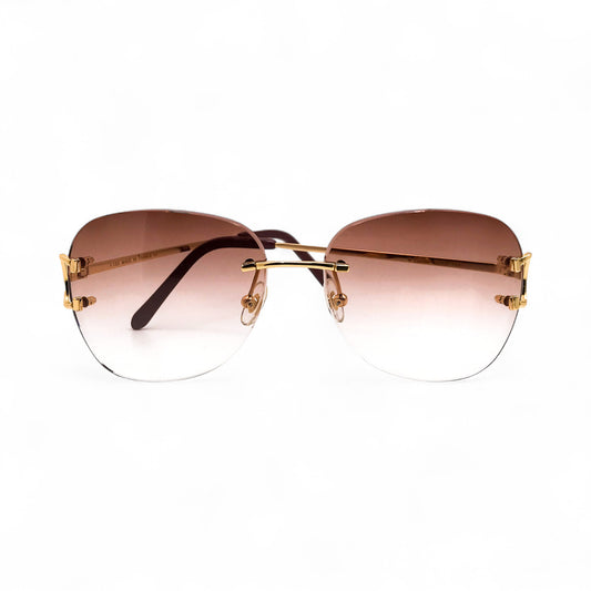 Big C Decor - Gold Wires Sunglasses w/ Hennessy Brown Indigo Lenses (2000s)