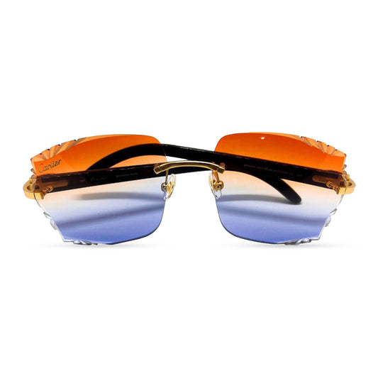 Decor C - Brushed Gold Blab Buffs w/ Red & Blue Lenses