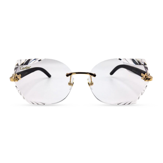 Decor C - Brushed Gold Black Woods w/ Clear Butterfly Transition Lenses