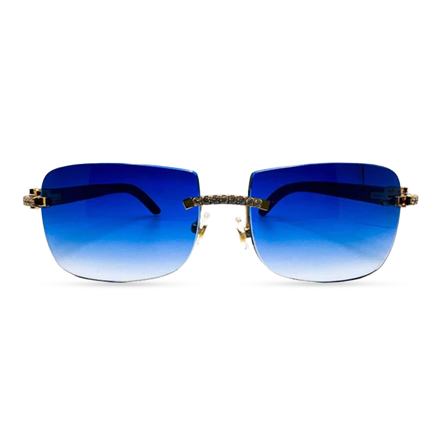 Decor C - Gold Blue Woods w/ Cobalt Blue Armani Lenses - Diamond Set