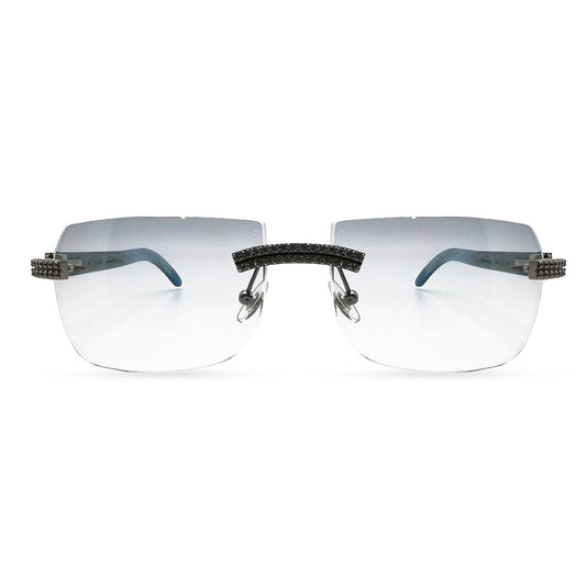 Decor C - Silver Fusion Blue Woods w/ Light Smoke Gray Transition Lenses - DR Diamond Set