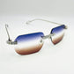 Silver Wires w/ Smoke Gray to Brown Fade Lenses - Diamonds Prong Set